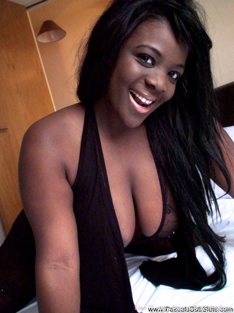 Ebony plumper Eden Adore sports pierced nipples  